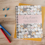 Carnet Personalized Cute Cat Pattern Sketchbook<br><div class="desc">This fun design has your name on the cover and is perfect for school subjects and homework assignments. Choose the style of paper you would like on the inside from the customize menu.</div>