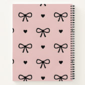 Carnet Personalized Cute Chic Pink Bow & Heart Pattern (Dos)