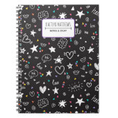 Carnet Personalized Cute Doodle Notebook with Name (Devant)