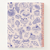 Carnet Personalized Cute Hand Drawn Food Flower Recipe (Dos)