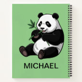 Carnet Personalized Cute Panda Bear Greenery Bamboo (Dos)