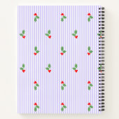 Carnet Personalized Cute Striped Holiday Christmas Holly  (Dos)
