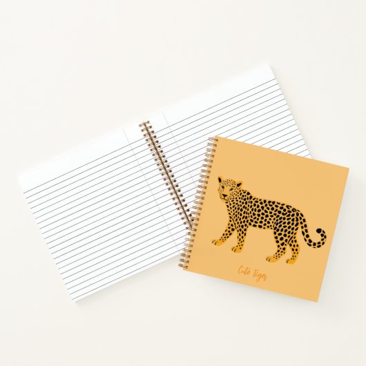 Carnet Personalized Cute Tiger Notebook - Yellow (Intérieur)
