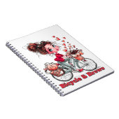 Carnet Personalized Cute Watercolor Girl Bicycle & Brews (Côté Droit)
