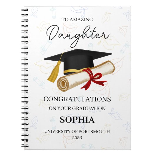 Carnet Personalized Daughter Graduation Keepsake  (Devant)