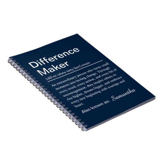 Carnet Personalized Difference Maker Definition (Côté Droit)
