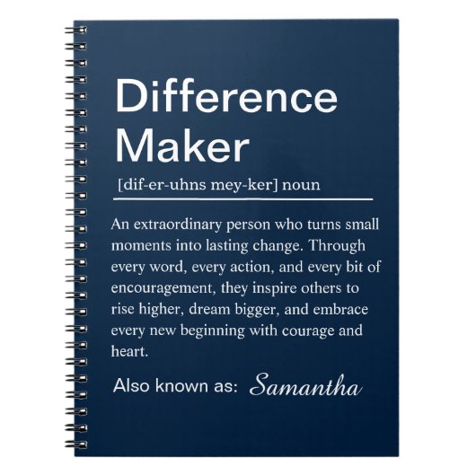 Carnet Personalized Difference Maker Definition (Devant)