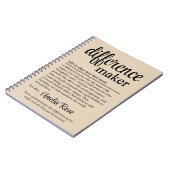 Carnet Personalized Difference Maker Definition (Côté gauche)