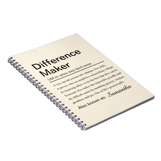 Carnet Personalized Difference Maker Definition Custom (Côté Droit)