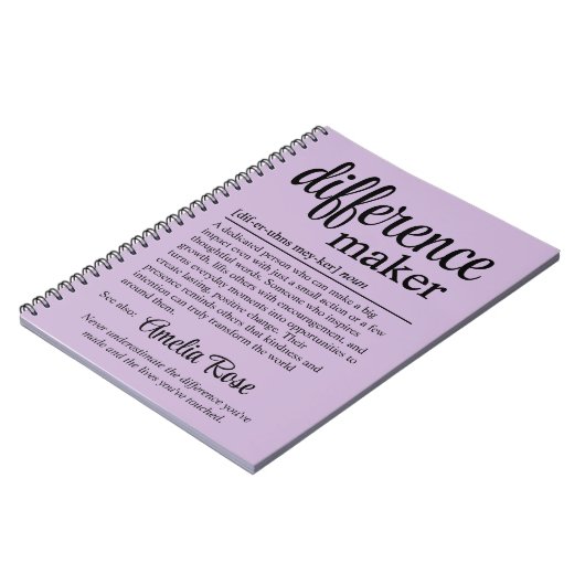 Carnet Personalized Difference Maker Definition Thank You (Côté gauche)