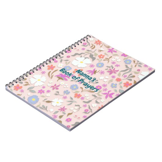Carnet Personalized Ditsy Flowers Blush  (Côté gauche)