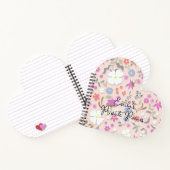 Carnet Personalized Ditsy Flowers heart-shape spiral (Intérieur)