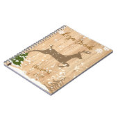 Carnet Personalized doe Christmas bauble wooden backgroun (Côté gauche)
