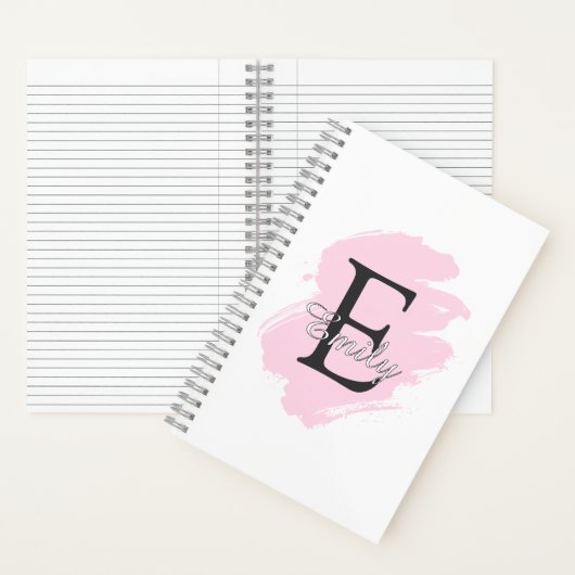 Carnet Personalized Dusty Rose Monogram Spiral Notebook (À l'intérieur)