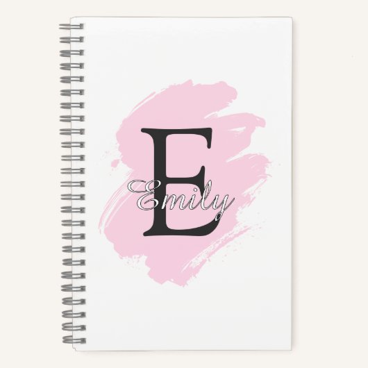 Carnet Personalized Dusty Rose Monogram Spiral Notebook (Recto)