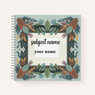 Carnet Personalized Earthy Botanical Frame Notebook