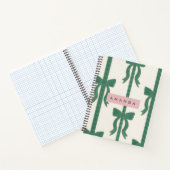 Carnet Personalized Elegant Green Bow Ribbon  (Intérieur)