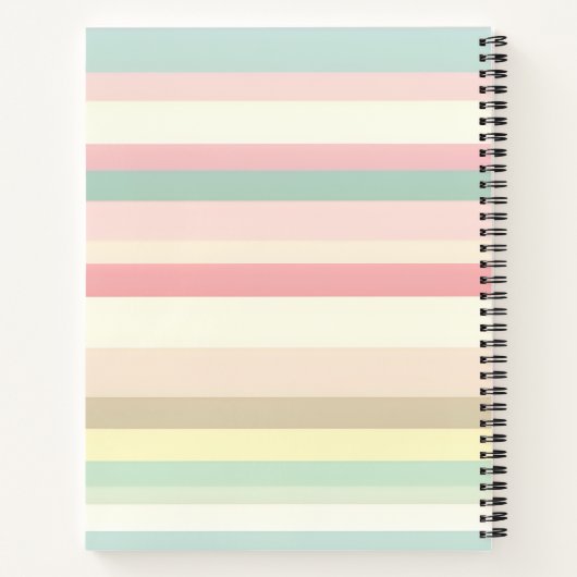 Carnet Personalized Elegant Pastel Macaron Stripe (Dos)
