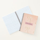 Carnet Personalized Elegant Pearl Bow in Soft Blush (Intérieur)