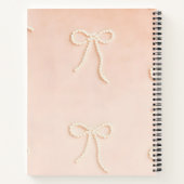 Carnet Personalized Elegant Pearl Bow in Soft Blush (Dos)