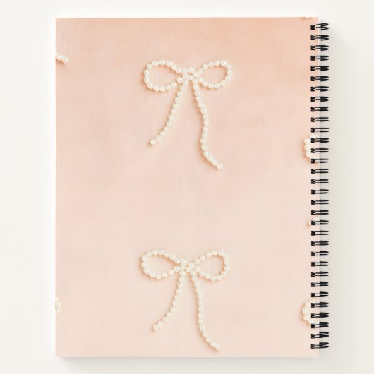 Carnet Personalized Elegant Pearl Bow in Soft Blush (Dos)