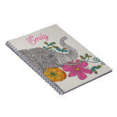 Carnet Personalized Elephant Name Notebook (Côté Droit)