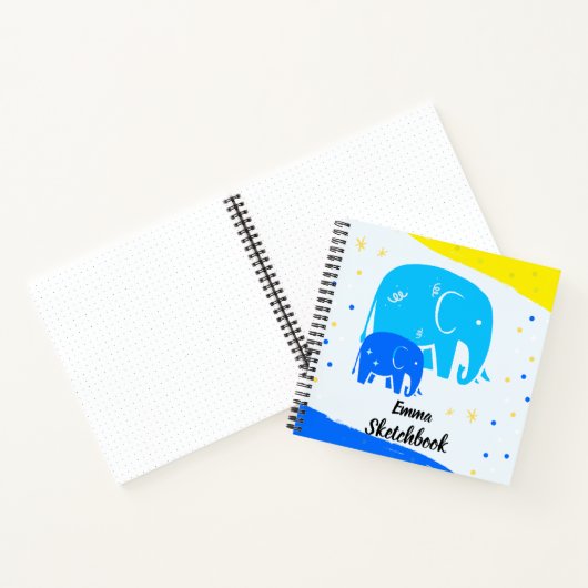 Carnet Personalized Elephant Sketchbook for Kids (Intérieur)