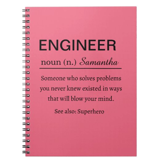 Carnet Personalized Engineer Definition (Devant)