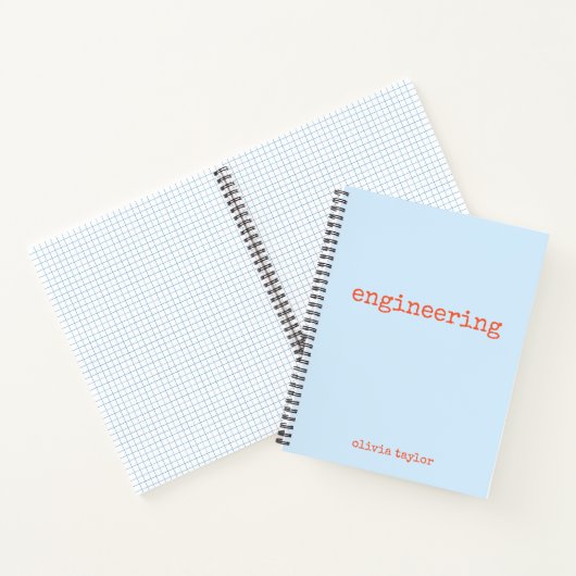 Carnet Personalized Engineering Graph Paper Blue Orange (Intérieur)