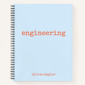 Carnet Personalized Engineering Graph Paper Blue Orange (Devant)
