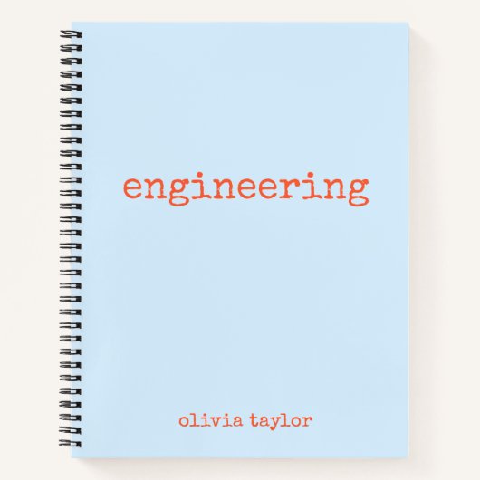 Carnet Personalized Engineering Graph Paper Blue Orange (Devant)