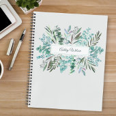 Carnet Personalized Eucalyptus Greenery Leaves Notebook