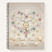 Carnet Personalized Family Tree Floral Notebook (Devant)