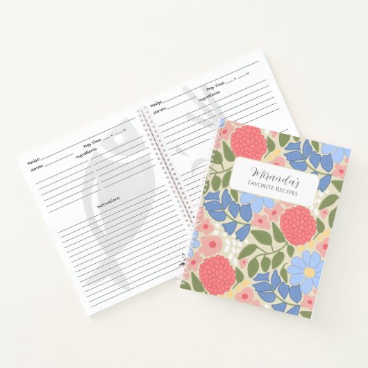 Carnet Personalized Floral Favorite Recipe Notebook (Intérieur)