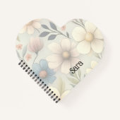 Carnet Personalized Floral Heart-Shaped Notebook (Devant)