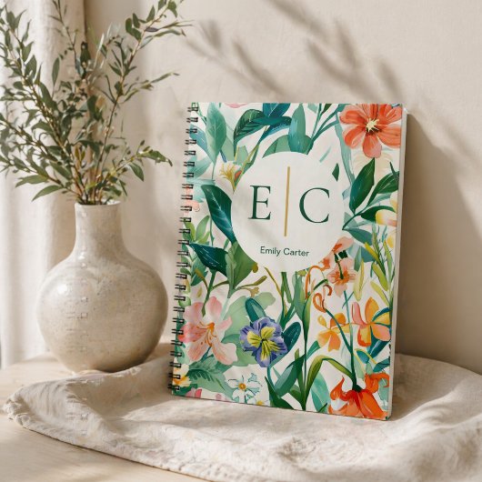 Carnet Personalized Floral Name