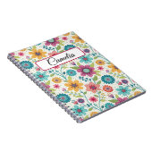 Carnet Personalized Floral Name Spiral Notebook (Côté Droit)