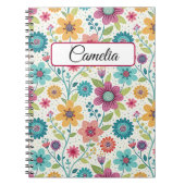 Carnet Personalized Floral Name Spiral Notebook (Devant)
