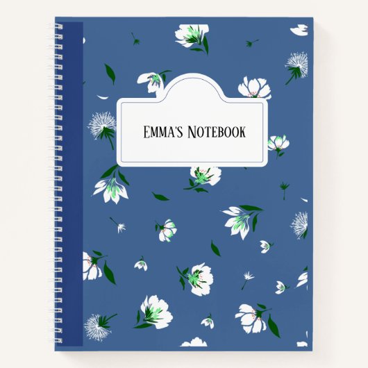 Carnet Personalized Floral Notebook (Devant)