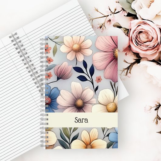 Carnet Personalized Floral Notebook