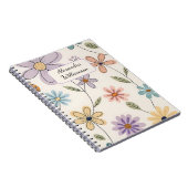 Carnet Personalized Floral Notebook – Custom Name Pastel (Côté Droit)
