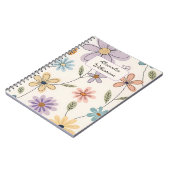 Carnet Personalized Floral Notebook – Custom Name Pastel (Côté gauche)