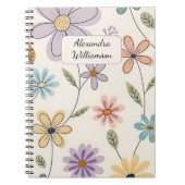 Carnet Personalized Floral Notebook – Custom Name Pastel (Devant)