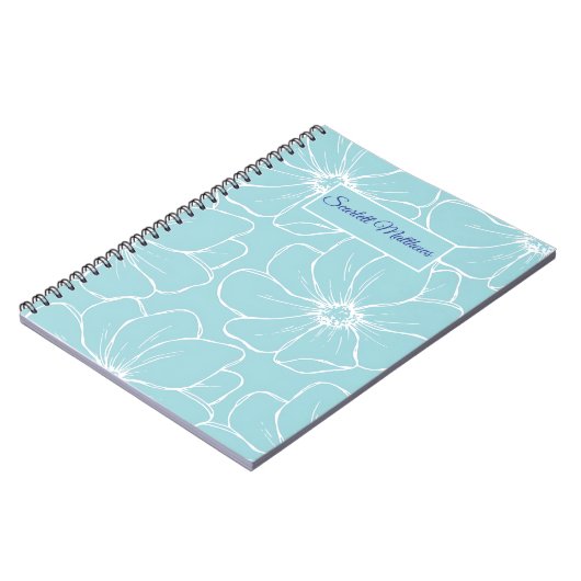 Carnet Personalized Floral Notebook with Name  (Côté gauche)