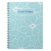 Carnet Personalized Floral Notebook with Name  (Devant)