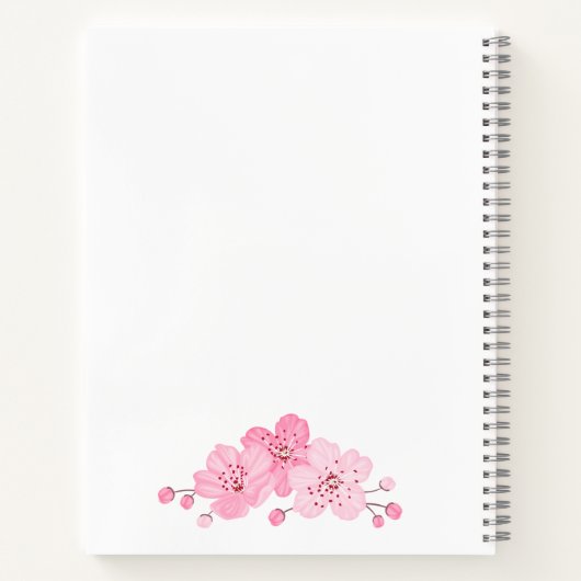 Carnet Personalized Floral Recipe Notebook – Custom Name  (Dos)