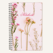 Carnet Personalized Floral Spiral Notebook (Recto)