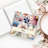 Carnet Personalized Floral Square College Ruled Notebook