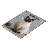 Carnet Personalized Fluffy Cat with Blue Eyes (Côté gauche)