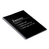 Carnet Personalized Funny Dictionary Definition Black  (Côté Droit)